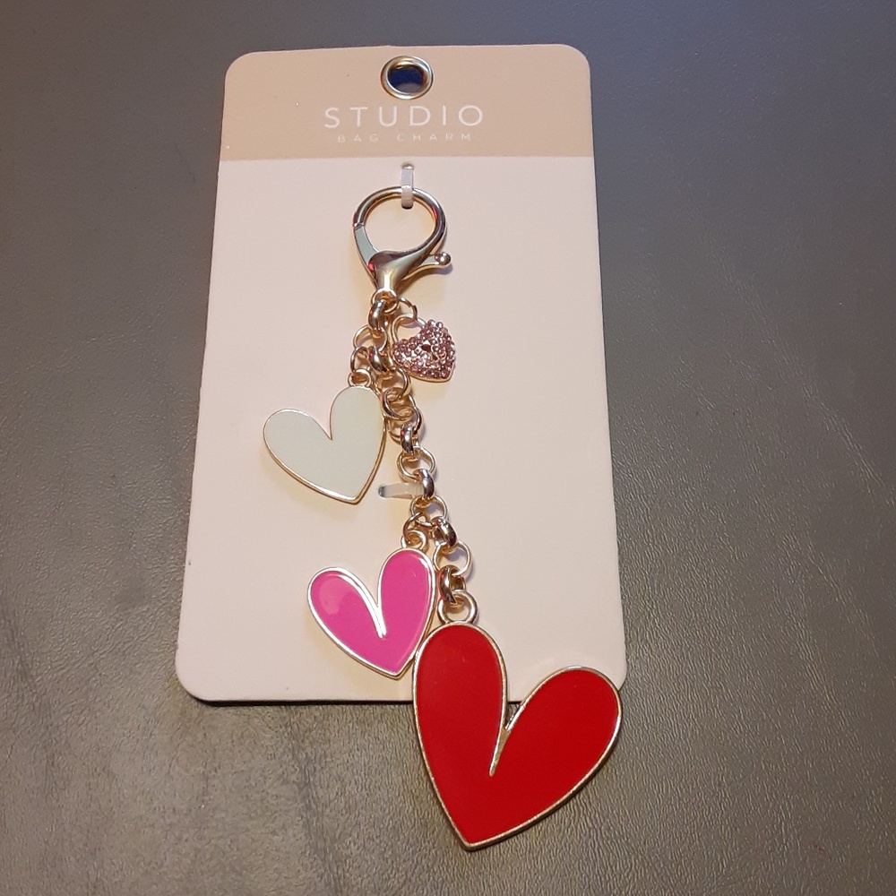 Studio Multi-Color Heart Bag Charm